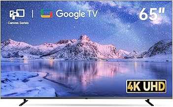 65 Inch Smart TV, 4K Google TV with Google Play Built-in Google Cast, HDR 10, MEMC, Voice Assistant Remote, Compatible with Dolby Atmos & Vision, UHD Flat Screen TV(Canvas-Series, CG65-C3,2024)