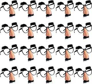 20 PCS Disguise Glasses with Funny Nose Funny Glasses with Eyebrows and Mustache Perfect Party Favors for Costume Halloween and Birthday Parties