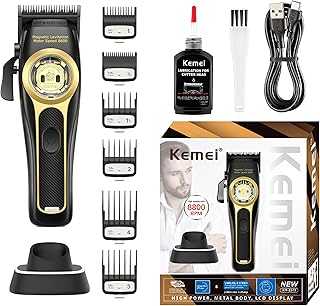 2373 Professional Hair Clippers for Men, Cordless Barber Clippers with 8800 RPM Magnetic Levitation Motor, Adjustable Hair Cutting Kit with Charging Base