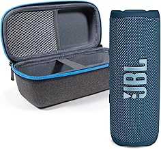 Flip 6 Waterproof Portable Wireless Bluetooth Speaker Bundle with divvi! Premium Hardshell Case - Blue