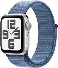 Watch SE (2nd Gen) [GPS 40mm] Smartwatch with Silver Aluminum Case with Winter Blue Sport Loop. Fitness & Sleep Tracker, Crash Detection, Heart Rate Monitor, Carbon Neutral