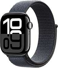 Watch Series 10 [GPS 42mm case] Smartwatch with Jet Black Aluminium Case with Ink Sport Loop. Fitness Tracker, ECG App, Always-On Retina Display, Carbon Neutral