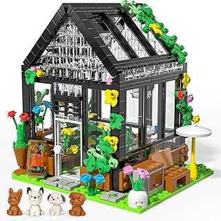 Flower House Building Set,Garden House Creative Building Toy with LED Light,STEM Building Bricks Set Gift for Kids Children Boys Girls Age 6 to 12