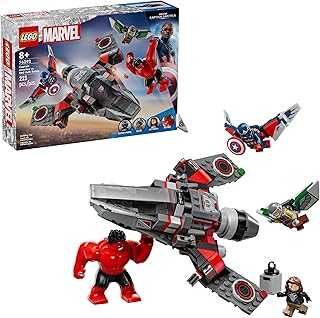 Marvel Captain America vs. Red Hulk Battle Building Set - Avengers Toy for Kids - Birthday Gift for Boys and Girls Ages 7+ - Includes Hulk Action Figure and Super Hero Minifigures - 76292