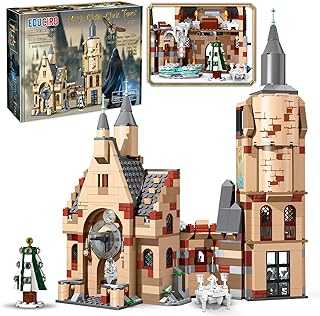 Harry Castle Clock Tower Building Toy Set with Dumbledore Office Building, Magic Castle Architecture Model for Boys and Girls, Gift Ideas for Potter Fans Kids Aged 8-14 (871 PCS).