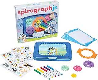 Spirograph Jr Bluey Toys - Toddler Arts and Crafts, Drawing Art Kit, Toddler Activities, Bluey Stickers, Drawing Pad, Jumbo Gears, Washable Markers, Unleash Your Child Inner Artist, Ages 3+