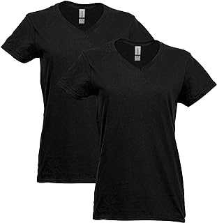 Women's Heavy Cotton V-Neck T-Shirt, 2-Pack