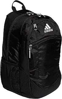 Striker Team Sports Backpack Durable Athletic Gym Laptop Bag for Boys/Girls, Black/White/2.0 (28L), One Size