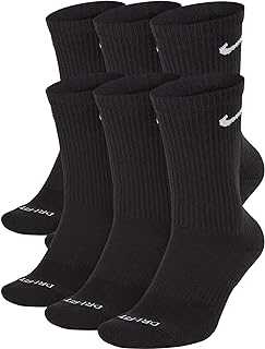 Everyday Plus Cushioned Training Crew Socks (6 Pack) LG Black