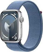 Watch Series 9 [GPS 45mm] Smartwatch with Silver Aluminum Case with Winter Blue Sport Loop. Fitness Tracker, Blood Oxygen & ECG Apps, Always-On Retina Display, Carbon Neutral