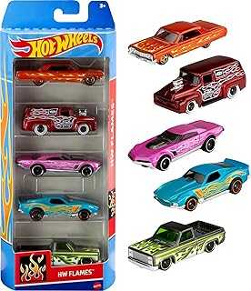 1:64 Scale Die-Cast Toy Cars 5-Pack, Set of 5 Toy Race Cars, Hot Rods, Character Cars, Rescue or Pick-Up Trucks (Styles May Vary)