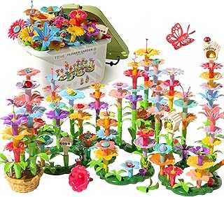 224 PCS Flower Garden Building Toys for Girls Toys, Educational STEM Toy and Preschool Garden Play Set for Toddlers 3 4 5 6 7 Year Old Kids Boys Girls, Flower Stacking Toys for Kids Age 3-6