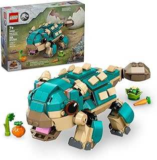 Jurassic World Baby Bumpy: Ankylosaurus Dinosaur Toy for Camp Cretaceous Fans and Kids Aged 7 Plus, Fun Build-a-Dinosaur Jurassic Park Toy for Boys and Girls, Animal Toy Playset, 76962