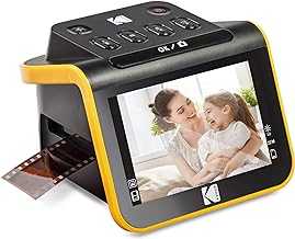 Digital Film Scanner, Film and Slide Scanner with 5” LCD Screen, Convert Color & B&W Negatives & Slides 35mm, 126, 110 Film to High Resolution 22MP JPEG Digital Photos, Black