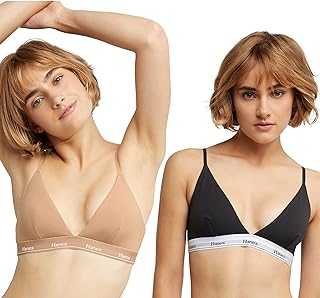 Women's Originals Triangle Bralette Pack, Breathable Stretch Cotton Bras, 2-Pack