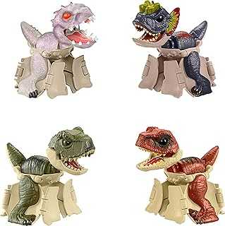 Jurassic World Hidden Hatchers Figure 4-Pack, Survival Instinct Set with 2-in-1 Transforming Toy, 8-Step Egg to Dinosaur