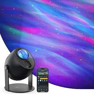 Star Light Projector with 3 Aurora Flowing Effects, Star Projector Works with Matter, Alexa and Google Assistant, 16 Million Colors, 52 Scene Modes, Star Night Light Projector, Without Plug