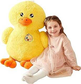 IKASA Large Duck Stuffed Animals Giant Soft Plush Toy,19" Cute Huge Jumbo Fluffy Plushy Big Size Duck Fat Plushie,Gifts for Kids(Yellow, 19 inches)