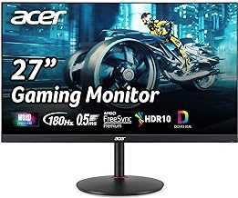 Nitro 27" WQHD 2560 x 1440 PC Gaming IPS Monitor | AMD FreeSync Premium Up to 180Hz Refresh 0.5ms DCI-P3 95% 1 Display Port 1.2 & 2 HDMI 2.0 XV271U M3bmiiprx,Black