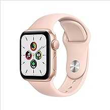 Apple Watch SE (GPS, 40mm) - Gold Aluminum Case with Pink Sand Sport Band (Renewed)