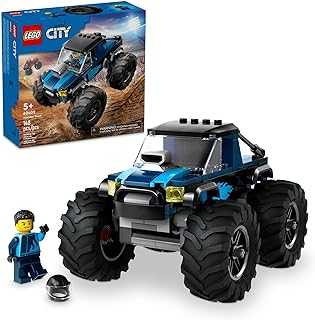 City Blue Monster Truck Off-Road Toy Playset with a Driver Minifigure, Imaginative Toys for Kids, Fun Gift for Boys and Girls Aged 5 Plus, Mini Monster Truck, 60402