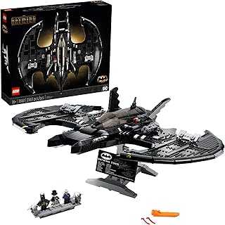 DC Batman 1989 Batwing 76161 Displayable Model with a Buildable Vehicle and Collectible Figures: Batman, The Joker – Mime Version and Lawrence The Boombox Goon, New 2021 (2,363 Pieces)