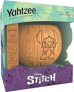 YAHTZEE: Disney Stitch | Collectible Stitch Tiki Style Dice Cup | Classic Dice Game Based on Disney’s Lilo & Stitch | Great for Family Night | Officially Licensed Disney Game & Merchandise