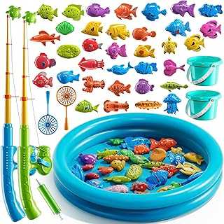 Magnet Fishing Game Toy for Kids 3 4 5 6 7 Years Old, Small Pool Toys for Child Ages 4-8, Kids Water Toys Indoor and Outdoor, Summer Toys for Boy and Girls, Gifts for Holiday