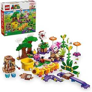 Super Mario Soda Jungle Maker Set, Customizable Nintendo Birthday Gift, Mario Playset for Kids, Pink Shy Guy and a Wiggler, Jungle Toys for Boys, Girls and Any Gamers Ages 7 and Up, 71434