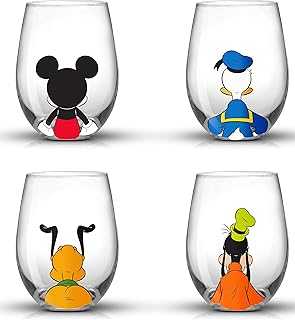 Disney Mickey Mouse Squad Collection Tumblers. 15oz Stemless Wine Glasses Set of 4 Stemless Drinking Glasses. Disney Gifts Stuff, Disney Wine Glass Mickey Mouse Cup Set