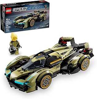 Speed Champions Lamborghini Lambo V12 Vision GT Super Car, Formula 1 Vehicle Toy, Driving Playset, Buildable Model Set for Kids, Lamborghini Car, Gift for Kids and Gaming Fans, F1 Toy Car, 76923