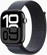 Apple Watch Series 10 [GPS, 46mm] - Jet Black Aluminum Case with Ink Sport Loop (Renewed)