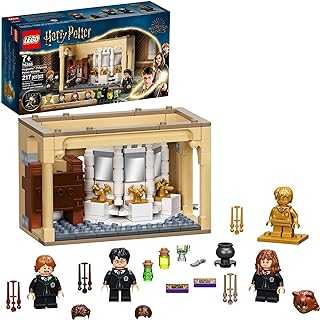 Harry Potter Hogwarts: Polyjuice Potion Mistake 76386 Moaning Myrtle's Bathroom with Ron Weasley and Hermione Grainger Minifigures, Gift Idea for Grandchildren with Golden Harry Potter Minifigure