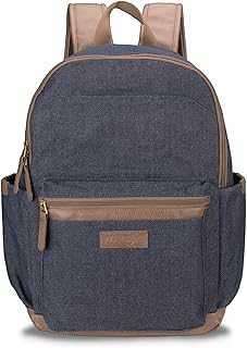 Powell Backpack for Travel Classic Logo Water Resistant Casual Daypack for Travel with Padded Laptop Notebook Sleeve (Denim)