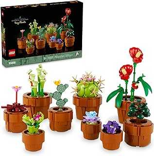 Icons Tiny Plants Building Set, Cactus Décor Gift Idea for Flower-Lovers, Carnivorous, Tropical and Arid Flora, Build and Display, Botanical Collection, Creative Building Sets for Adults, 10329