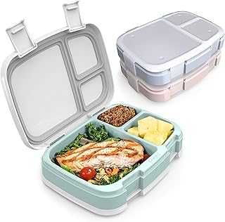 Fresh 3-Pack Meal Prep Lunch Box Set - Reusable 3-Compartment Containers for meal Prepping, Healthy Eating On-the-Go, and Balanced Portion-Control - BPA-Free, Microwave & Dishwasher Safe