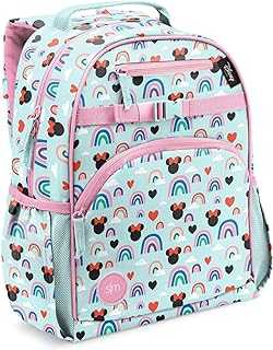 Medium Disney Toddler Backpack for School Girls and Boys | Kindergarten Elementary Kids Backpack | Fletcher Collection | Kids - 15" tall | Minnie Mouse Rainbows