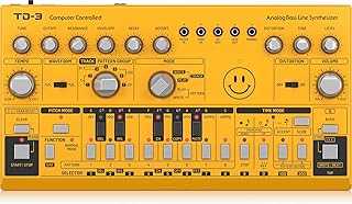 TD-3-AM Analog Bass Line Synthesizer with VCO/VCF, Yellow