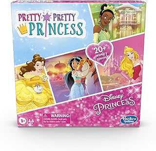 Pretty Pretty Princess: Edition Board Game Featuring Disney Princesses, Jewelry Dress-Up Game for Kids Ages 5 and Up, for 2-4 Players