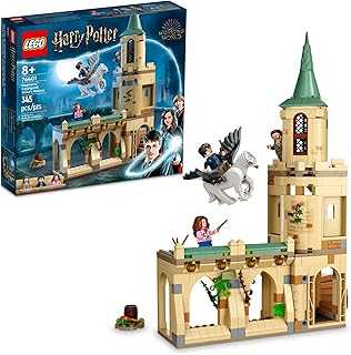 Harry Potter Hogwarts Courtyard: Sirius's Rescue 76401 Castle Tower Toy, Collectible Set with Buckbeak Hippogriff Figure and Prison Cell