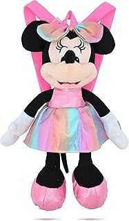 Disney Minnie Mouse Backpack for Kids | Minnie Mouse Plush Kid Backpack 14" Girl Backpack | Rainbow Cute Backpack for Girls, Boys, Unisex