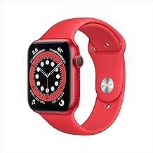 Apple Watch Series 6 (GPS, 44mm) - Red Aluminum Case with Red Sport Band (Renewed)