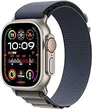 Apple Watch Ultra 2 [GPS + Cellular, 49mm] - Rugged Titanium Case & Blue Alpine Loop - Small (Renewed)