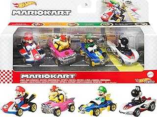 Mario Kart Characters & Karts as Die-Cast Toy Cars 4-Pack (Amazon Exclusive)