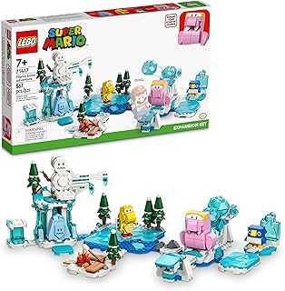 Super Mario Fliprus Snow Adventure Expansion Set 71417, Toy for Kids to Combine with Starter Course, with Freezie and Baby Penguin Figures, for Fans of Super Mario Bros