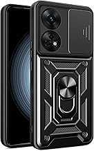 Compatible with Oppo A78 4G Bracket Shell,with Slide Camera Lens Cover Compatible with Oppo A78 4G CPH2565 Case Black