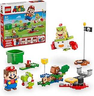 Super Mario Adventures with Interactive Mario, Bowser Jr.’s Clown Car Playset Vehicle, Yoshi Toy, Mario Playset, Nintendo Toy Gift for Boys, Girls and Gamers Ages 6 and Up, 71439