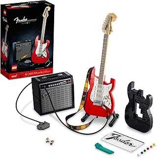 Ideas Fender Stratocaster 21329 DIY Guitar Model Building Set for Music Lovers, Complete with 65 Princeton Reverb Amplifier & Authentic Accessories, Perfect Way to Rock Gift Giving