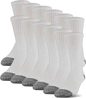 Men's Polyester Half Cushion Crew Socks (12 Pairs)