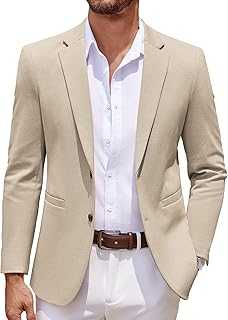 Men's Casual Knit Blazer Two Button Lightweight Sport Coats Suit Jacket